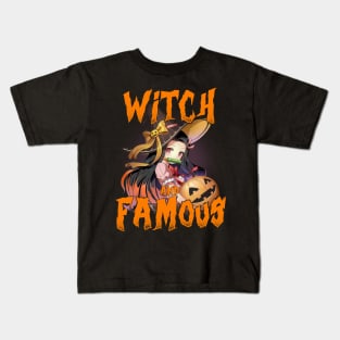 Funny Halloween Puns Anime Witch and Famous Kids T-Shirt